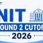 NIT Round 2 Cutoff 2026, JoSAA Opening & Closing Rank