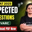 CAT 2025 VARC Expected Questions PDF with Video Solutions