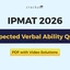 Most Expected IPMAT 2026 Verbal Ability Questions PDF