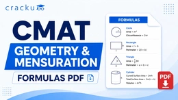 CMAT Geometry & Mensuration Formulas PDF, Download Free