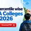 CAT Percentile Wise Best MBA Colleges 2026: 70 to 99+ %ile