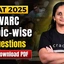 ﻿CAT 2025 VARC Topic-wise Questions PDF (Most Expected)