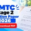 NMTC Stage 2 Question Paper 2026 PDF With Solutions