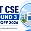 IIIT CSE Round 3 Cutoff 2026, Opening Rank & Closing Ranks