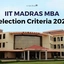 IIT Madras MBA Selection Criteria 2026, Cut Off, Fees, Eligibility