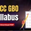 SRCC GBO Syllabus 2026 PDF, Section-wise Important Topics