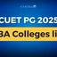 CUET PG MBA Colleges List 2025, University, Placements, Fees