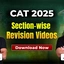 CAT 2025 Revision Videos by Maruti Sir & Sayali Mam
