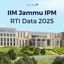 IIM Jammu IPM RTI Data 2025, Candidates, Class Profile