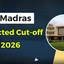 IIT Madras Cutoff 2026, JEE Category wise Expected Cut-off