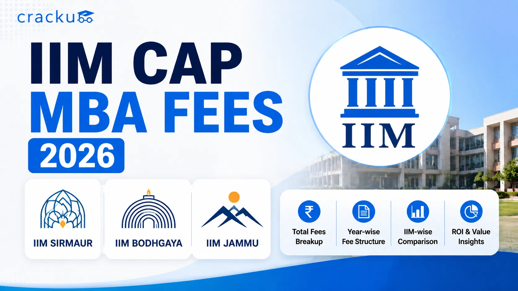 IIM CAP MBA Fees​ 2026, Check College-wise Fee Structure