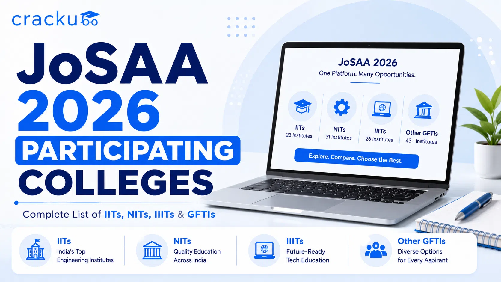 JoSAA 2026 Participating Colleges, IITs, NITs, IIITs & GFTIs