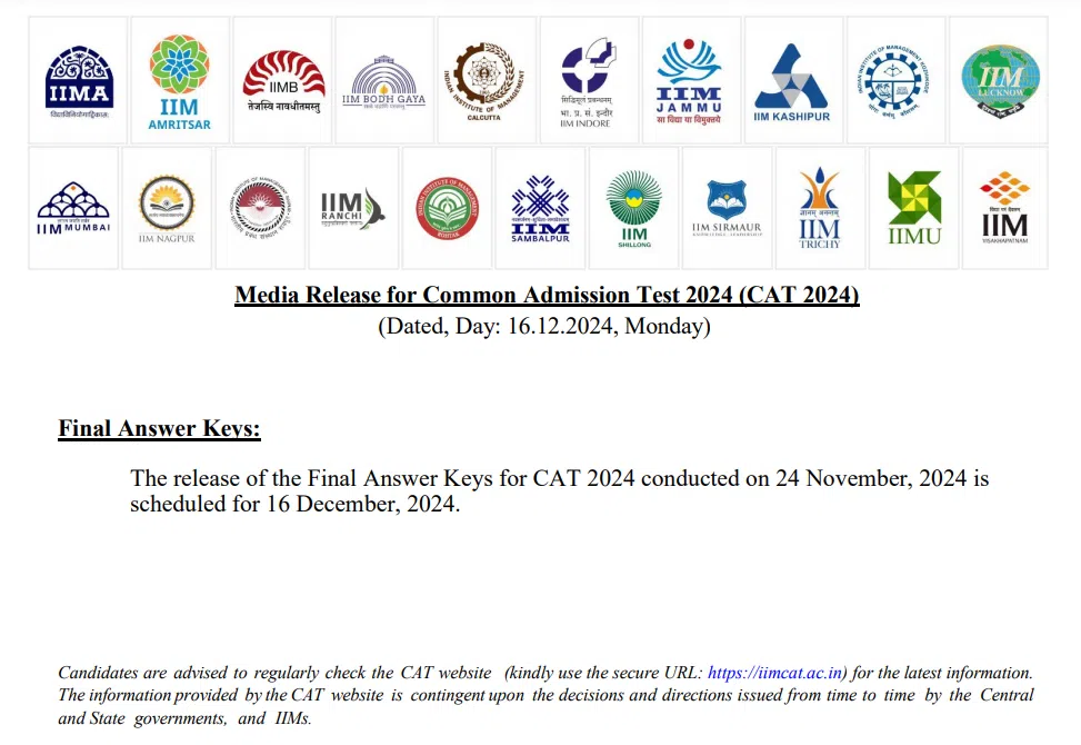 CAT Answer Key 2024