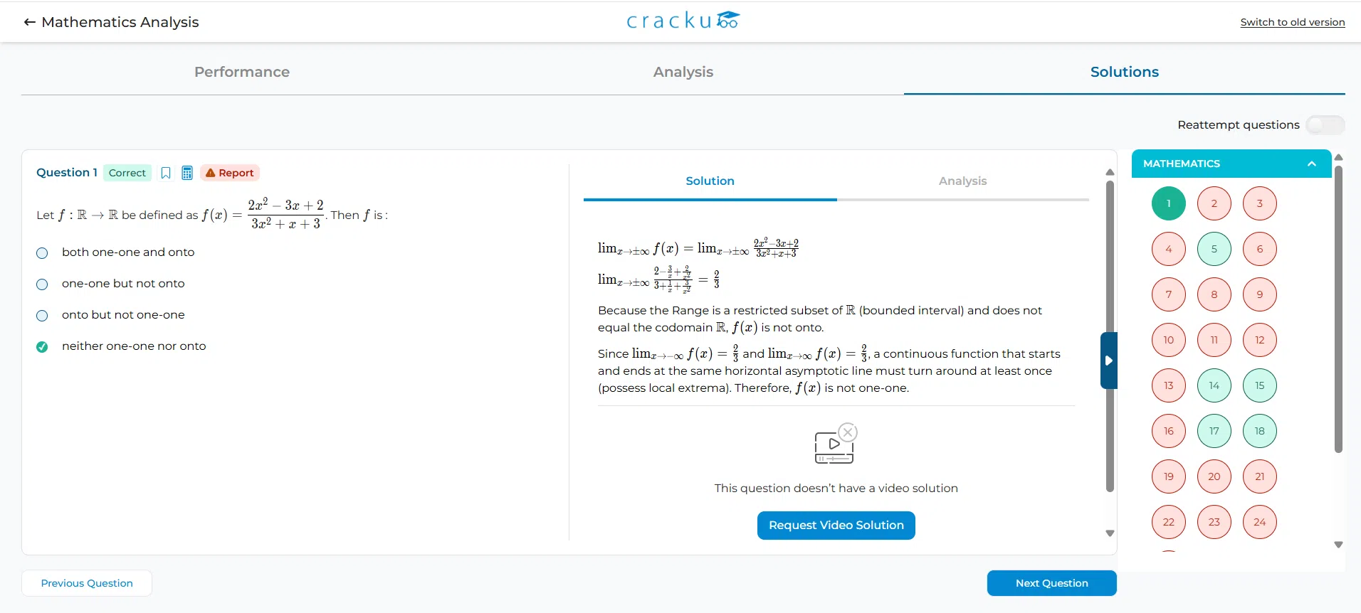 JEE Mains Mock Test Solutions