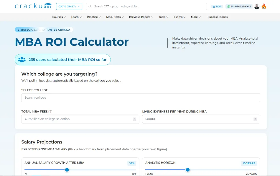 MBA ROI Calculator Image