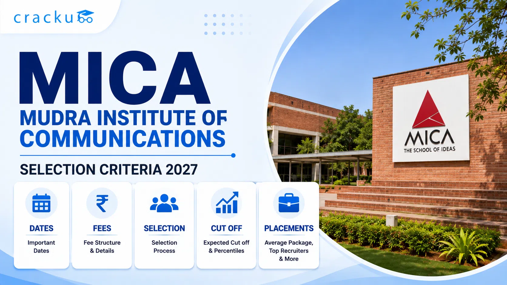 MICA Ahmedabad, Selection Criteria, Fees, Cut off, Placements image