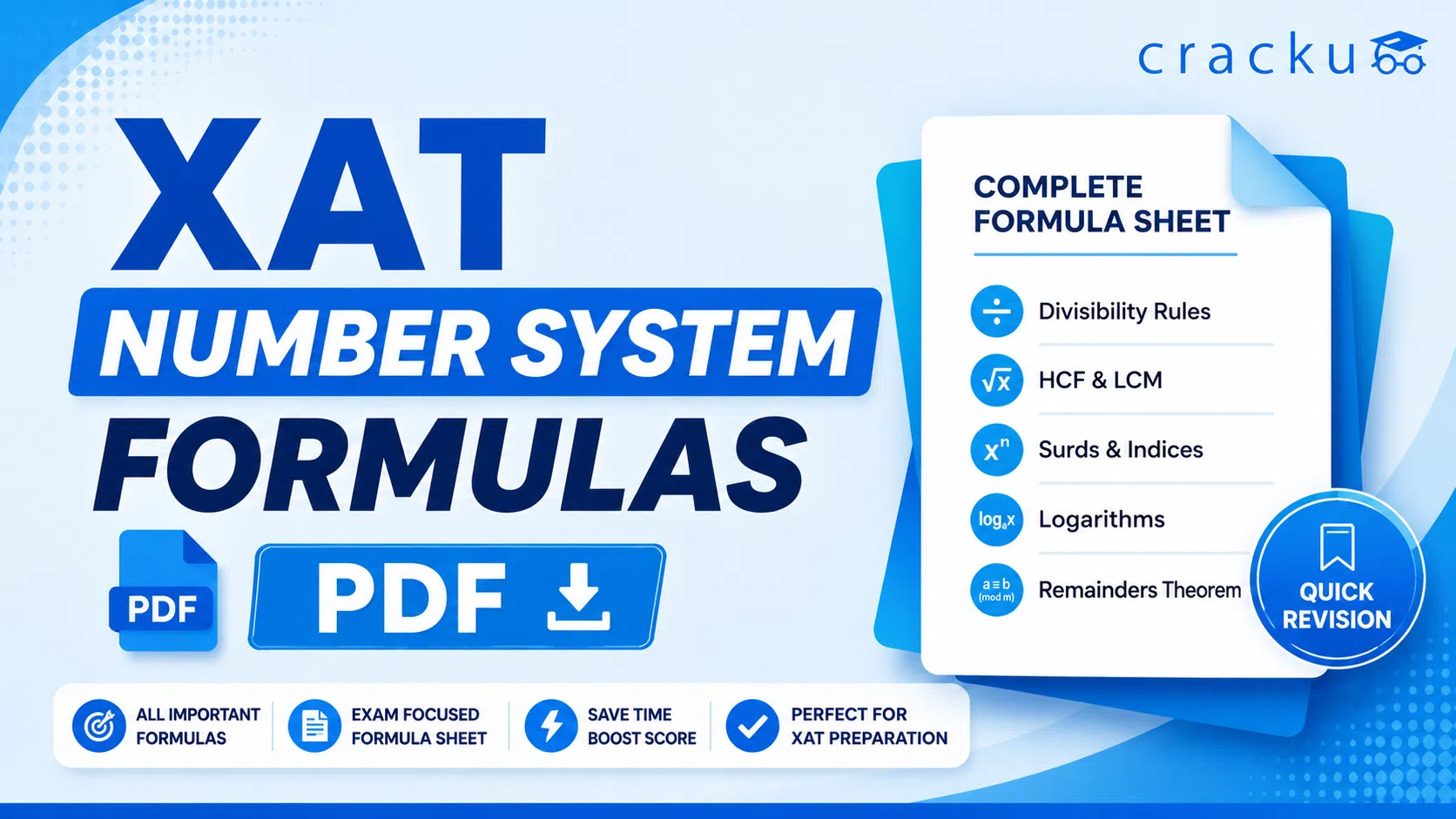 XAT Number System Formulas PDF, Download Now image